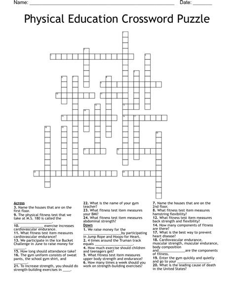 How to Play Physical Education 31 Crossword Puzzle?